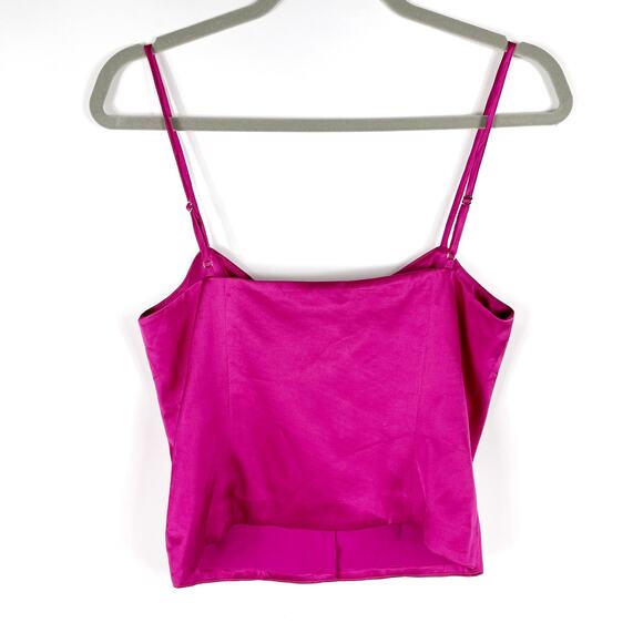 Camila Coelho Polly Top Very Berry Fuchsia Pink Cami Button Front Sz S - Picture 10 of 10